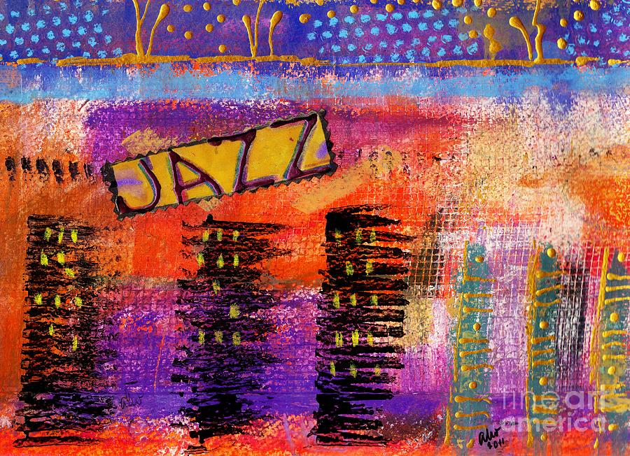Downtown Jazz Fest Mixed Media by Angela L Walker