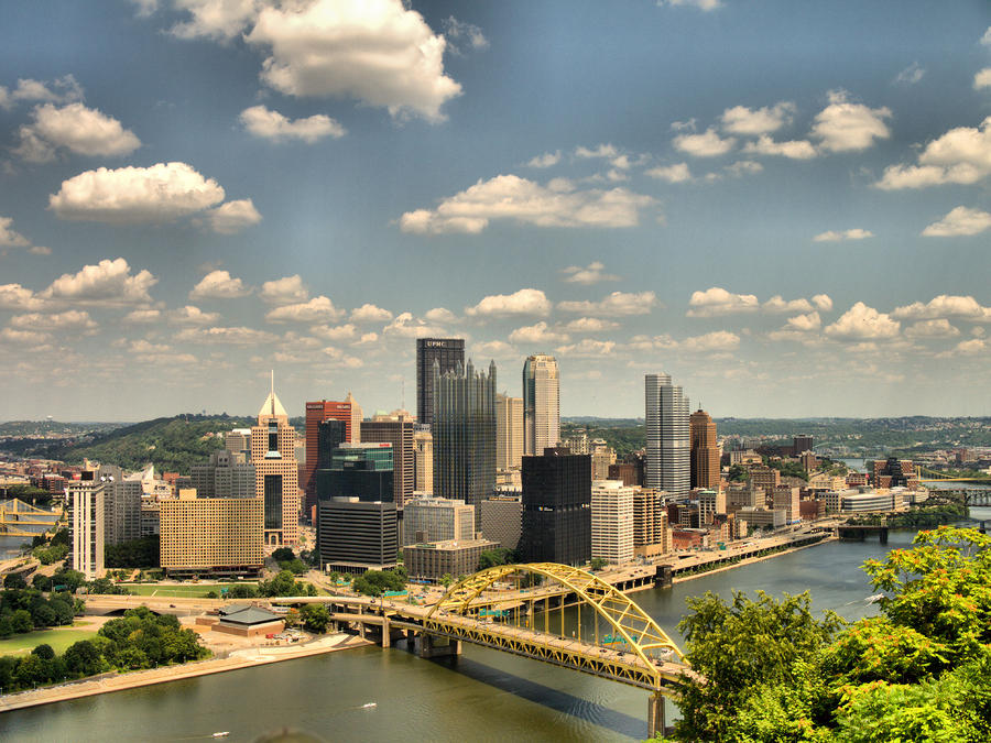 Downtown Pittsburgh HDR Photograph by Arthur Herold Jr - Fine Art America