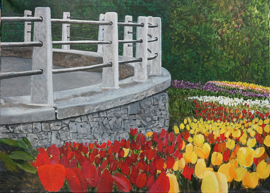 Dows Lake Tulips Painting by Betty-Anne McDonald
