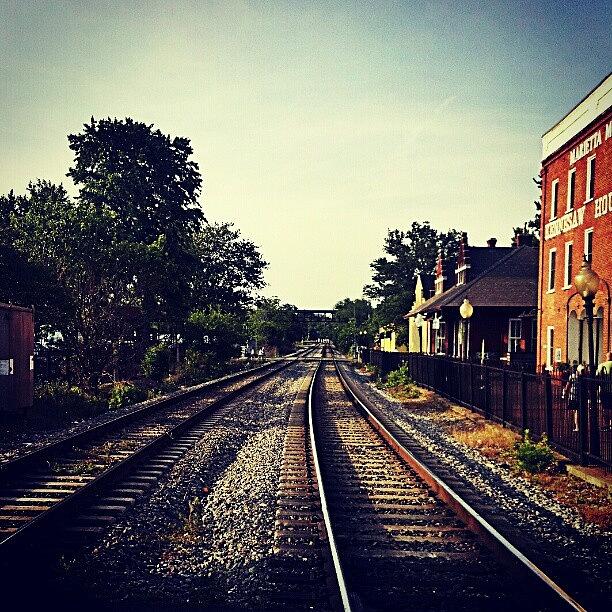 Train Photograph - #dowtown #marietta. Shot With #droid by Mike Dunn