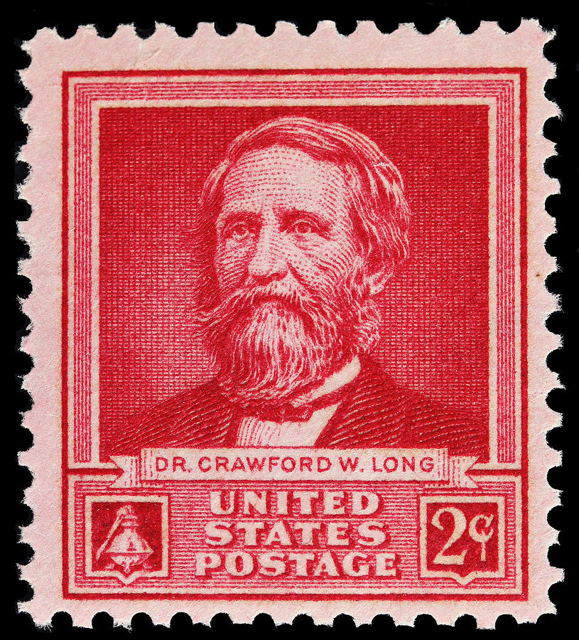 Dr Crawford W Long postage stamp Photograph by James Hill - Pixels