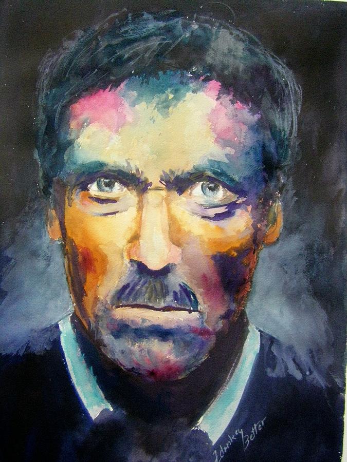 Faces Painting - Dr. House by Zdenka Better
