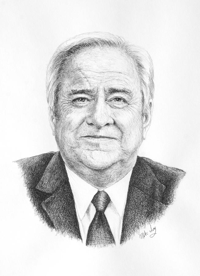 Dr. Jerry Falwell Drawing by Mike Ivey