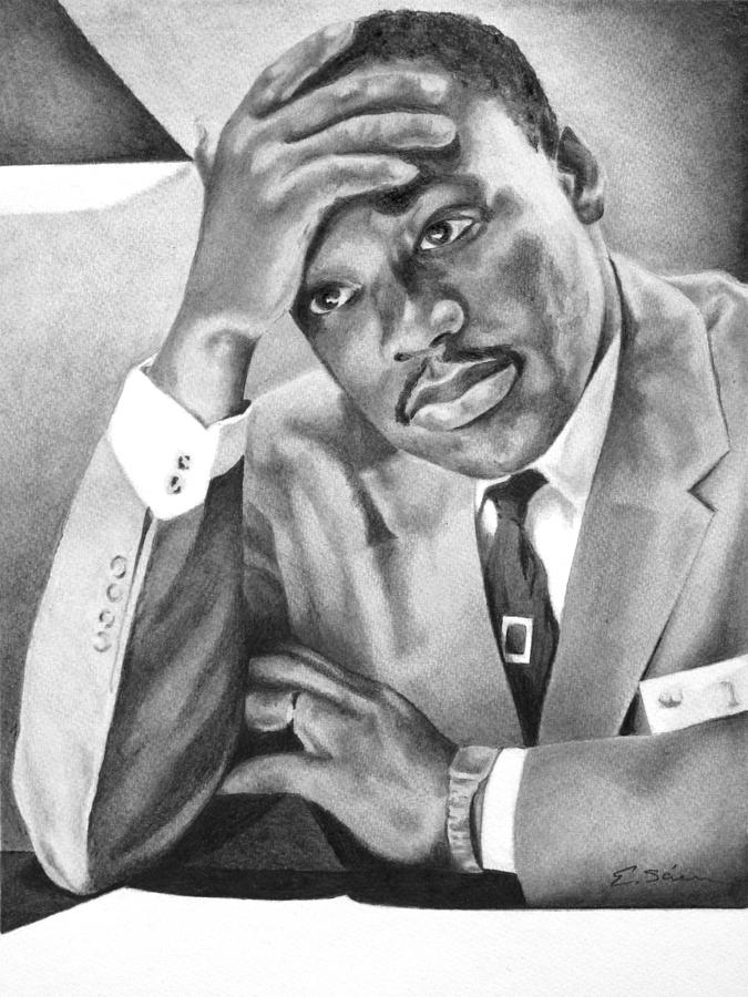 Dr. Martin Luther King Drawing by Elizabeth Scism