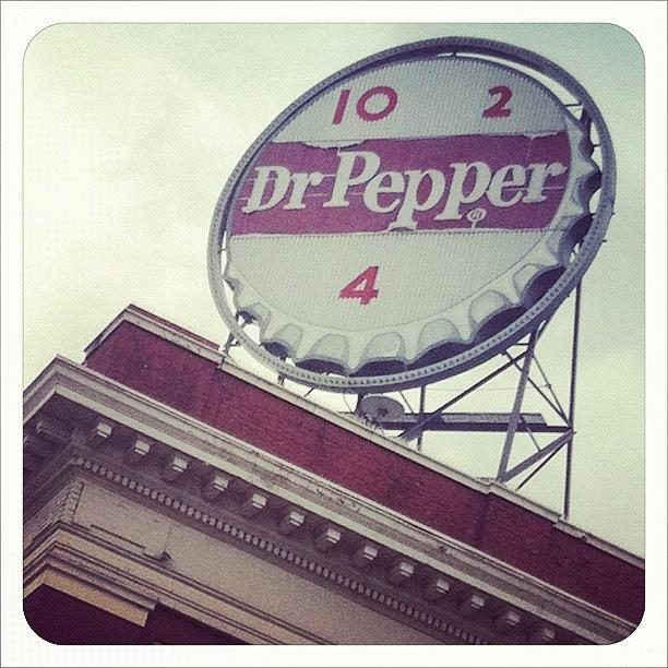 Landmark Photograph - Dr. Pepper Sign by Kendra Portnova