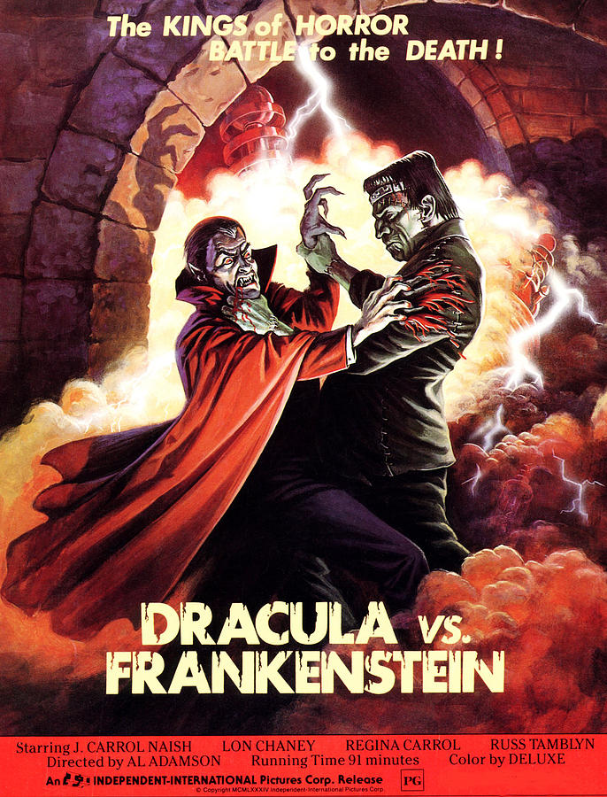 Movie Photograph - Dracula Vs. Frankenstein, From Left by Everett