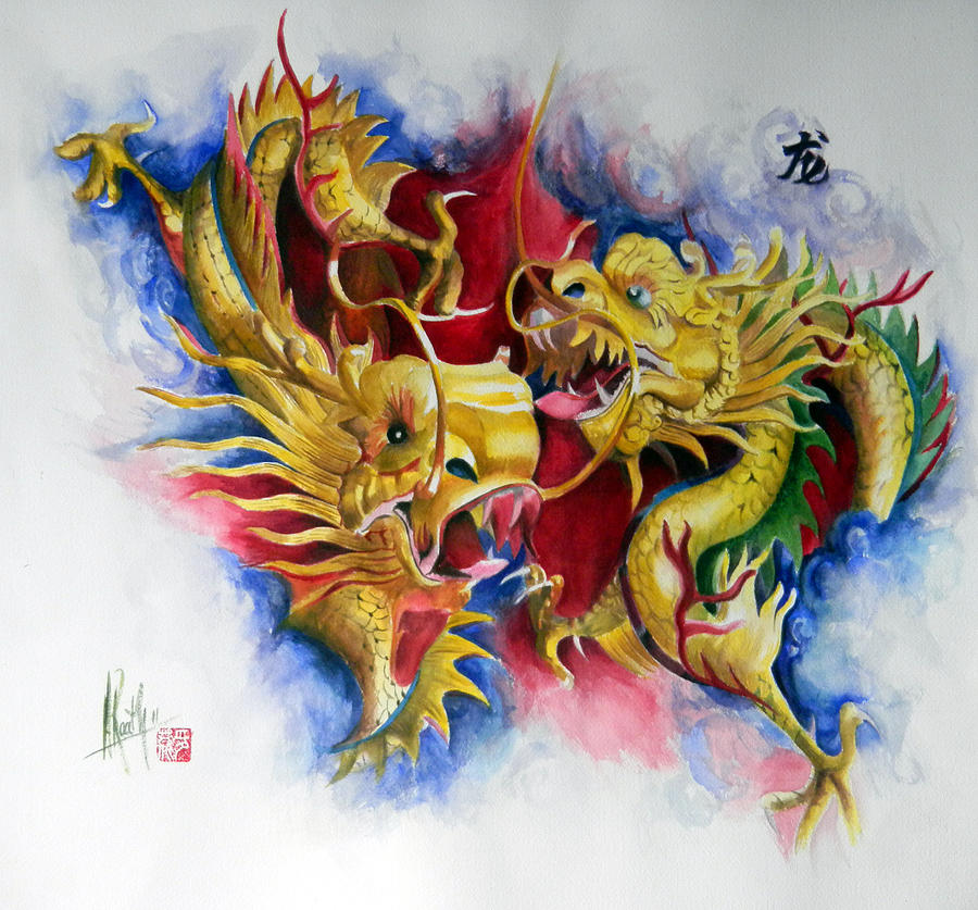 Dragon  Painting by Alan Kirkland-Roath