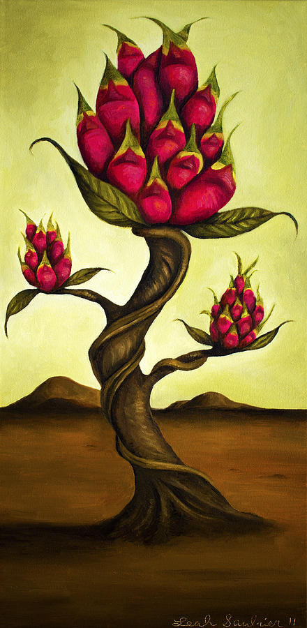 Dragon Fruit Tree 1 Painting by Leah Saulnier The Painting Maniac