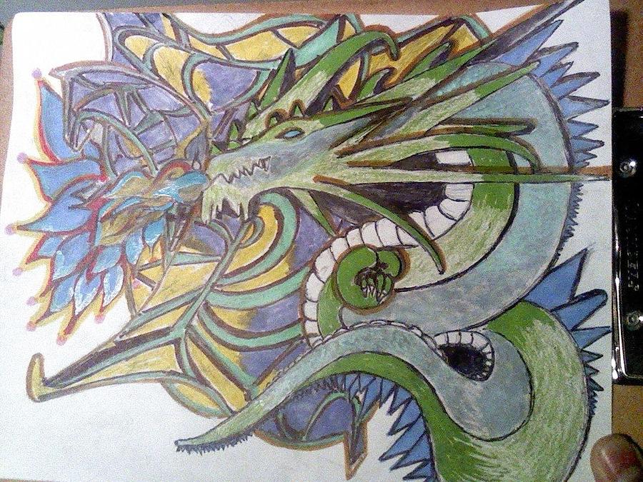 Dragon Drawing - Dragon by Trung  Le