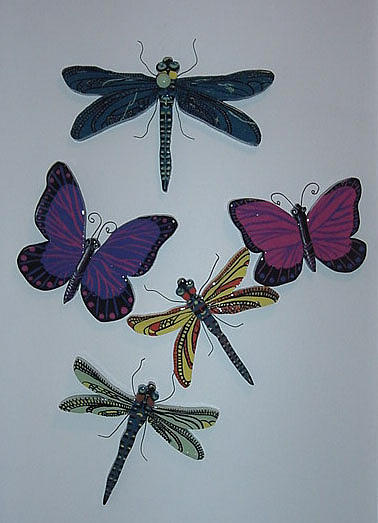 Dragonflies and Butterflies Mixed Media by Val Oconnor