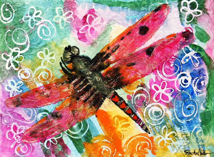 Dragonfly Fairy II Painting by Miriam Schulman