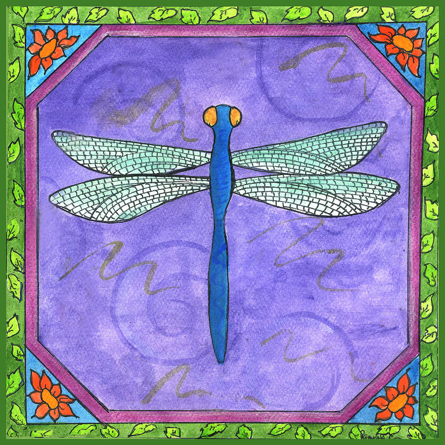 Dragonfly Two Painting by Pamela  Corwin