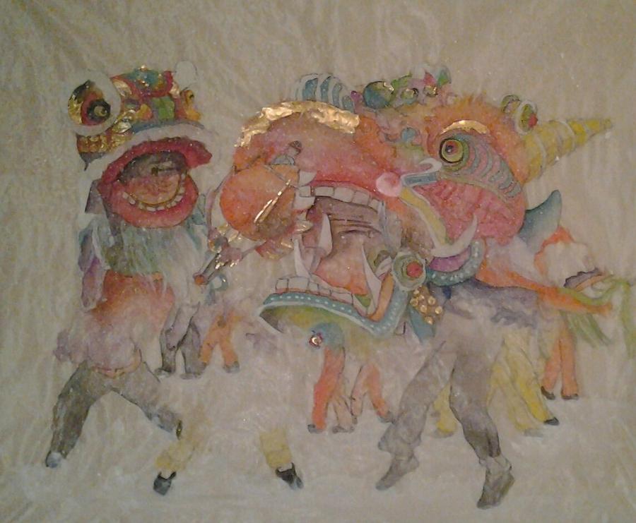 Dragons Dance Painting by Debbi Saccomanno Chan