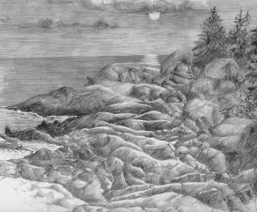 DRAWING Purcells cove area Nova Scotia Canada Drawing by William OBrien