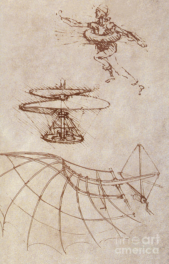 Drawings By Leonardo Divinci Photograph by Science Source