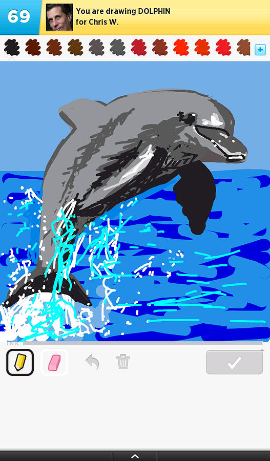 DrawSomething Dolphin Digital Art by Katherine Huck Fernie Howard