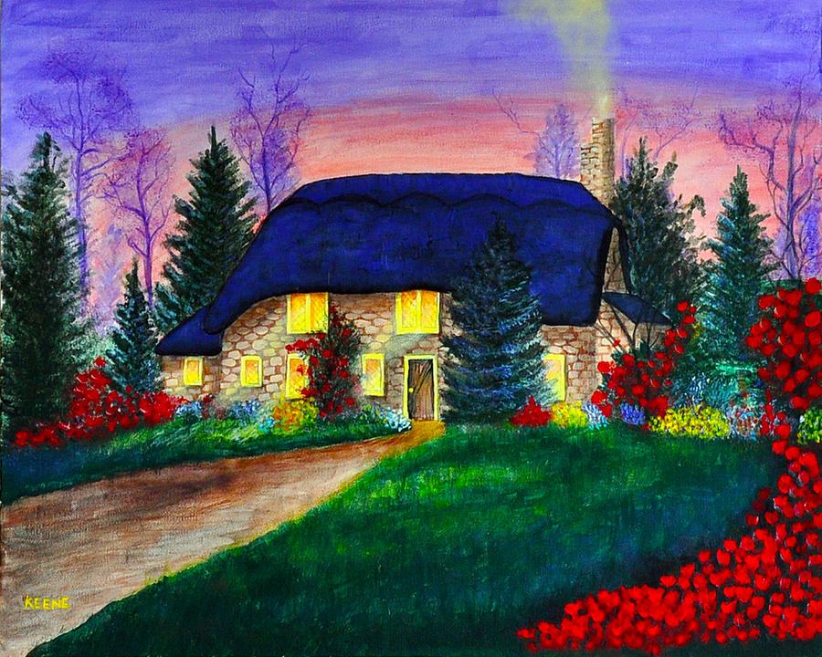 Rose Painting - Dream Cottage by Jeanette Keene