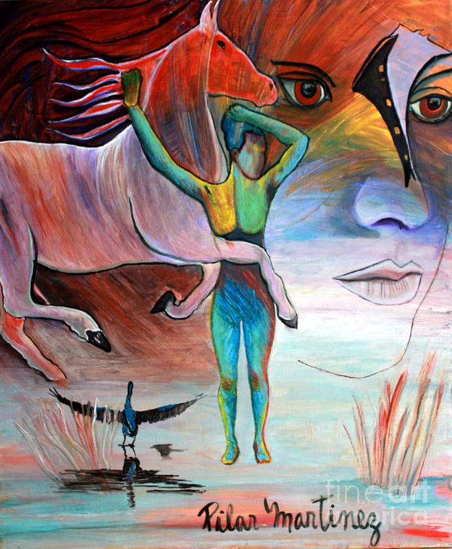 Pelican Painting - Dream World by Pilar  Martinez-Byrne