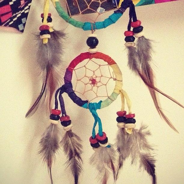 Feather Photograph - #dreamcatcher #rainbow #colourful by Grace Shine
