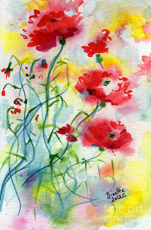Dreamy Poppies Painting by Ginette Callaway