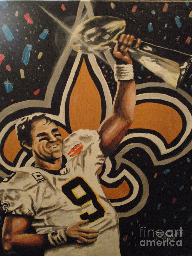 Artist 'hands off' painting to Drew Brees