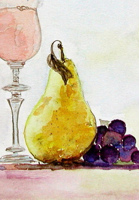 Drink Pear Grapes Painting by Anna Ruzsan