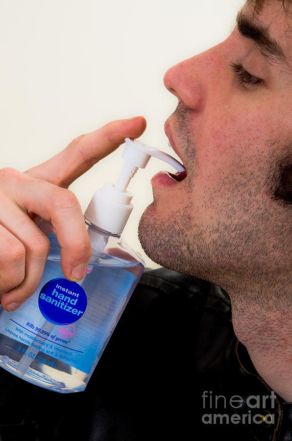 Drinking Hand Sanitizer Photograph by Photo Researchers
