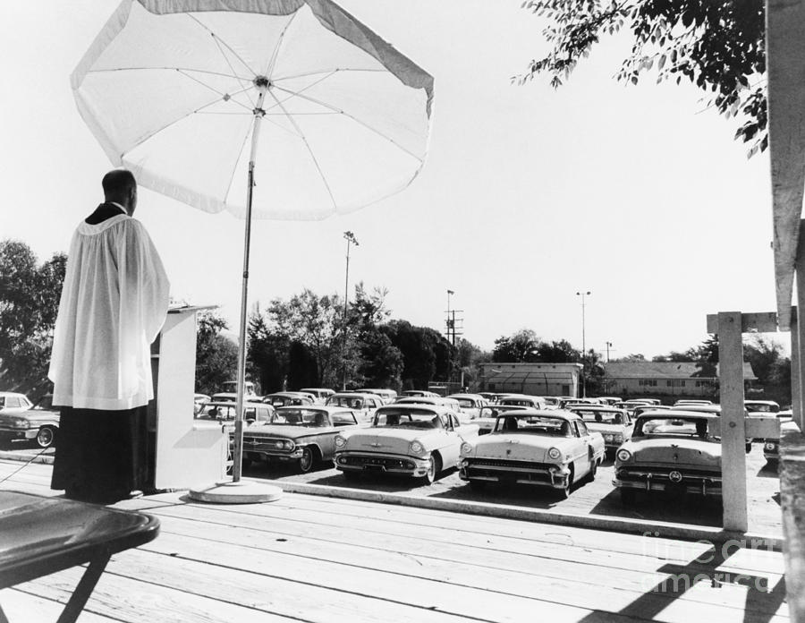 Drive-in Church Photograph by Photo Researchers