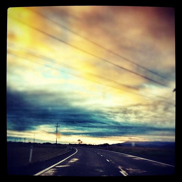 Sunset Photograph - Driving Up To #wintercamp12 . God Was by Catherine Woodworth