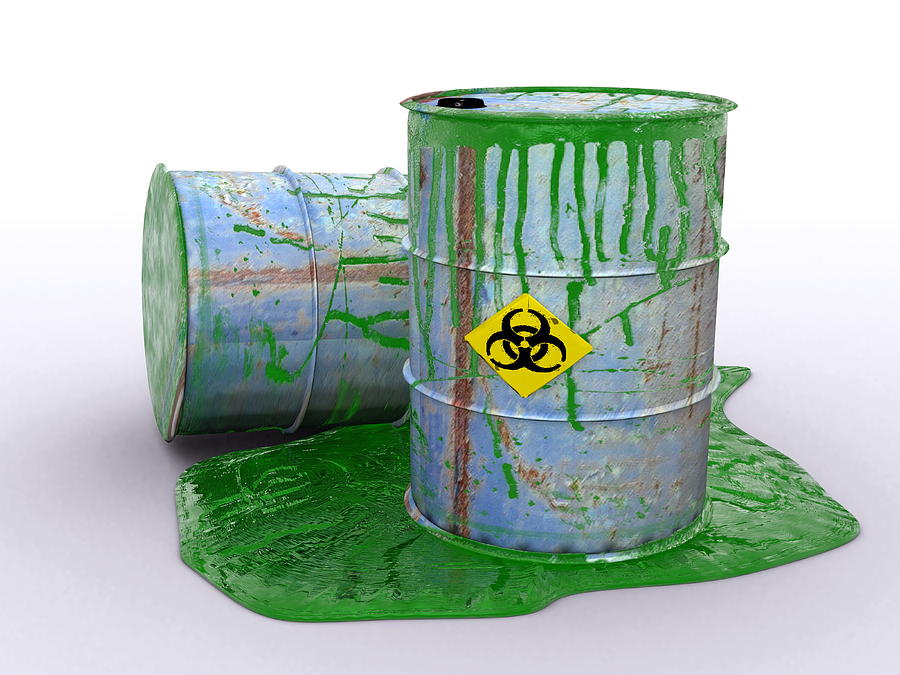 Drum Leaking Toxic Waste, Artwork by Christian Darkin