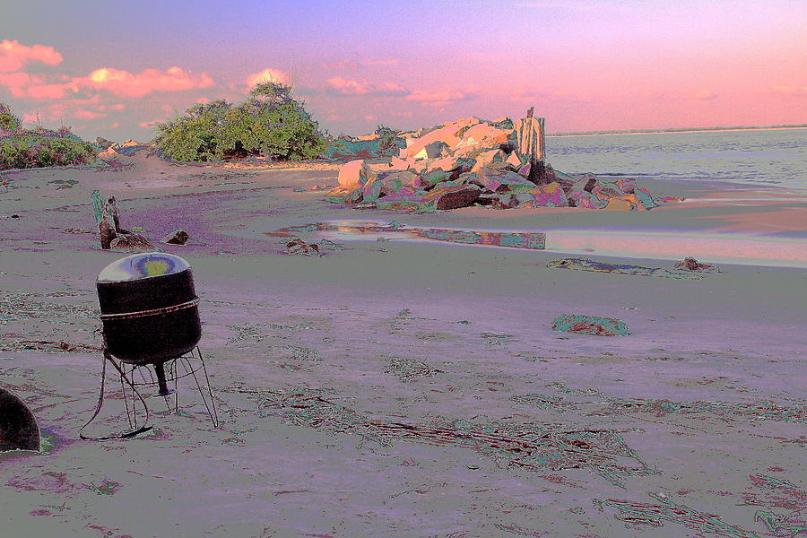 Drum On Beach Painting by Virginia Bond