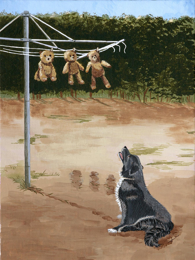 Animal Painting - Dry Dammit by Jennifer Donald Animal Painting - Dry Dammit by Jennifer Donald