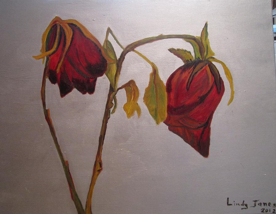 Dry Red Roses Painting by Jennylynd James