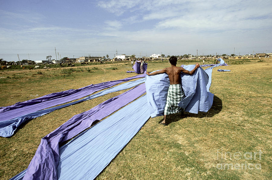 Drying Dyed Cotton Photograph by Bernard Wolff