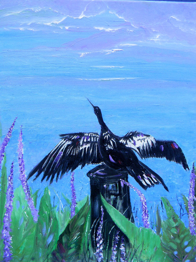 Feather Painting - Drying Feathers by Christy Usilton