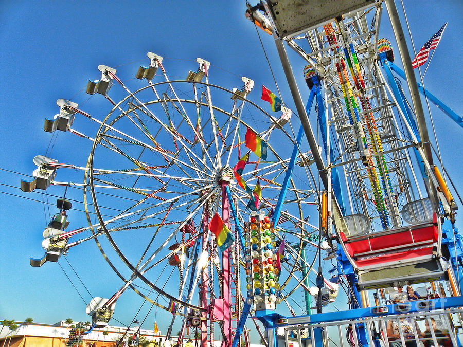 Dualing Ferris Wheels 1 Photograph by Becky Wanamaker - Fine Art America