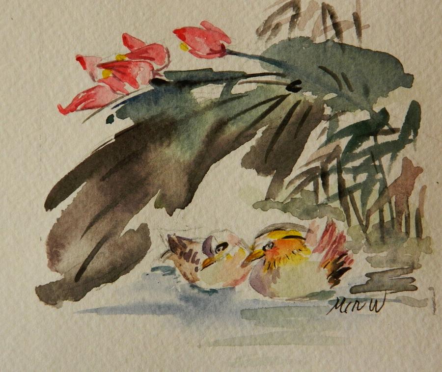 Ducks Painting by L R B