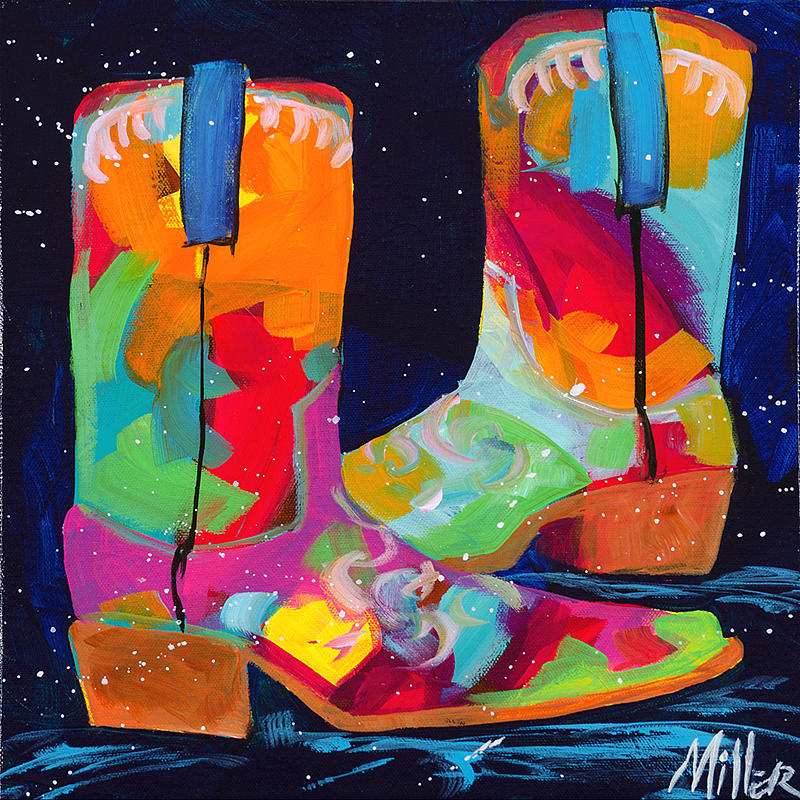 Dueling boots Painting by Tracy Miller - Fine Art America