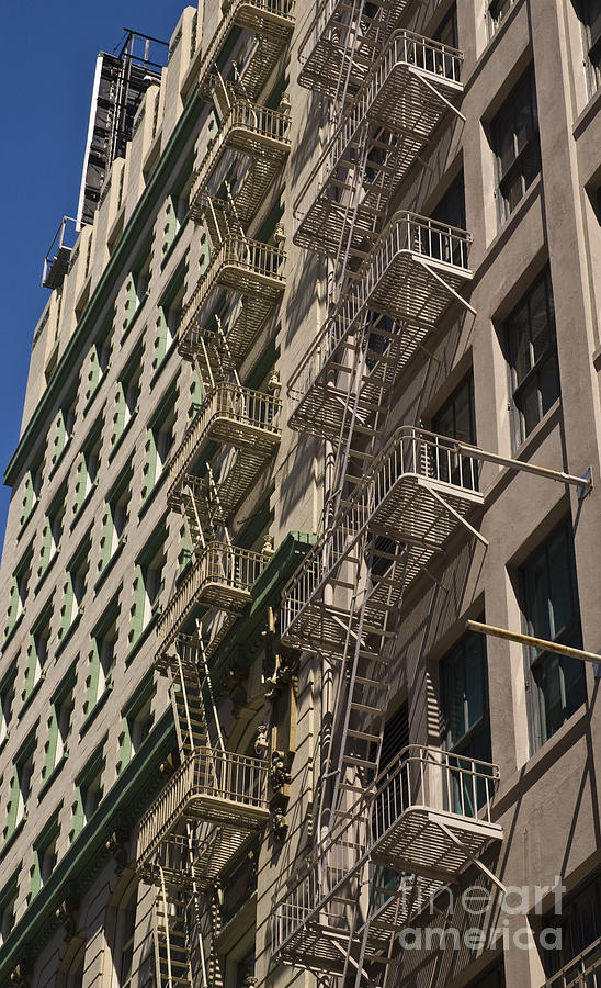 San Francisco Photograph - Dueling Fire Escapes by Tim Mulina