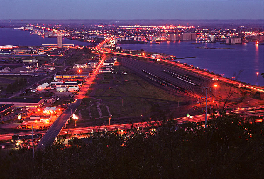Duluth After Dark Photograph by Kris Rasmusson