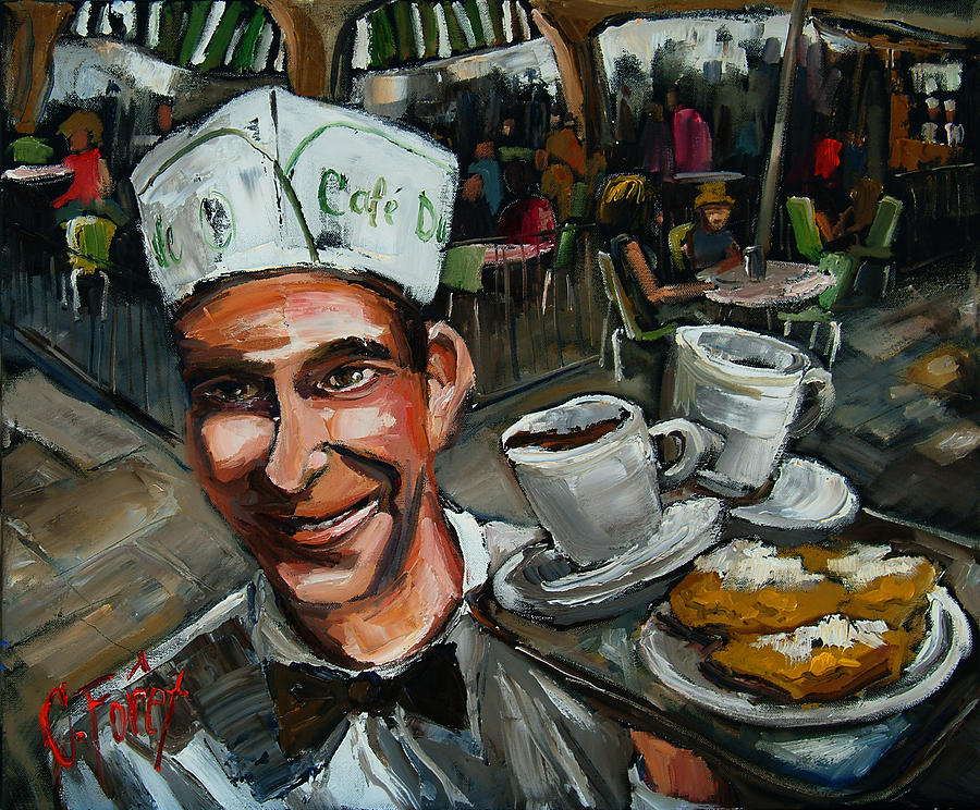 New Orleans Painting - DuMonde Waiter by Carole Foret