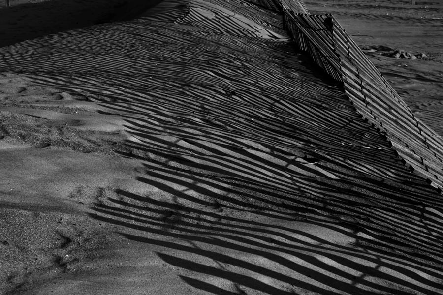 Dunes Fence Shadows Photograph by Sven Brogren