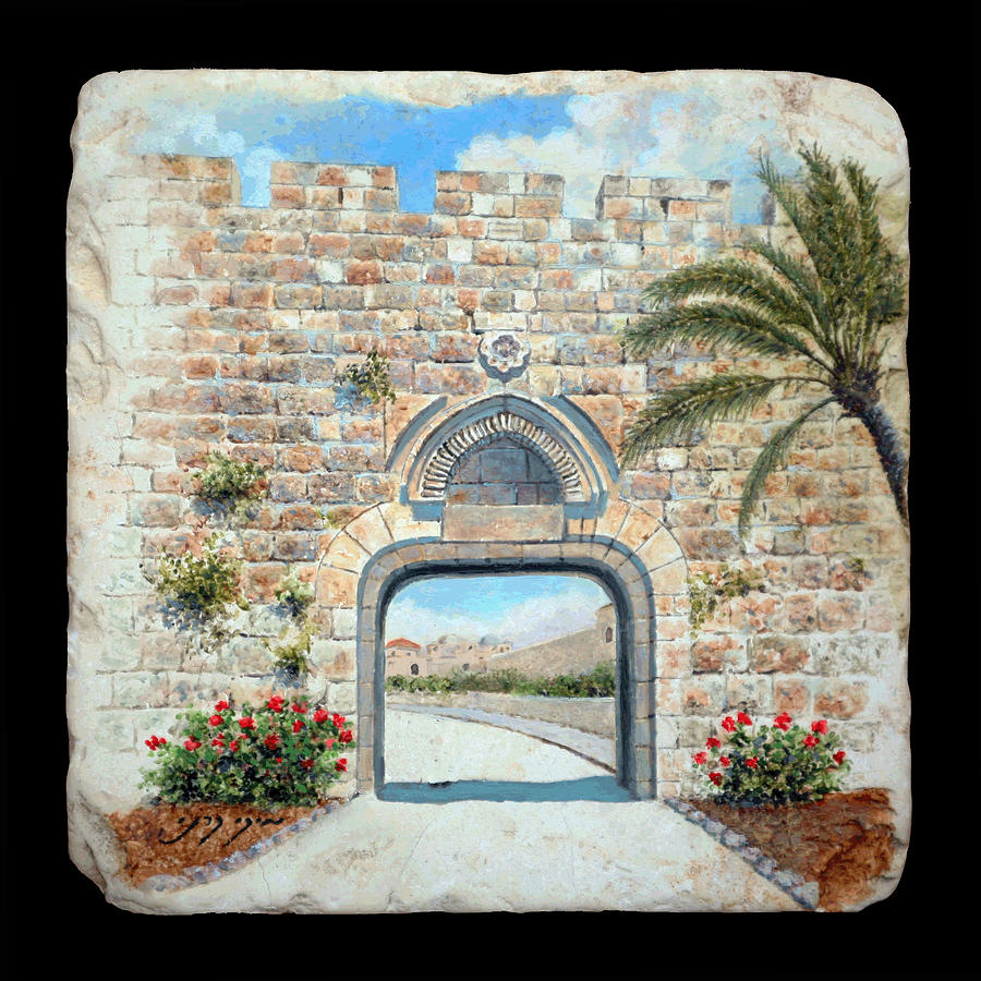 Jerusalem Dung Gate  Painting by Miki Karni