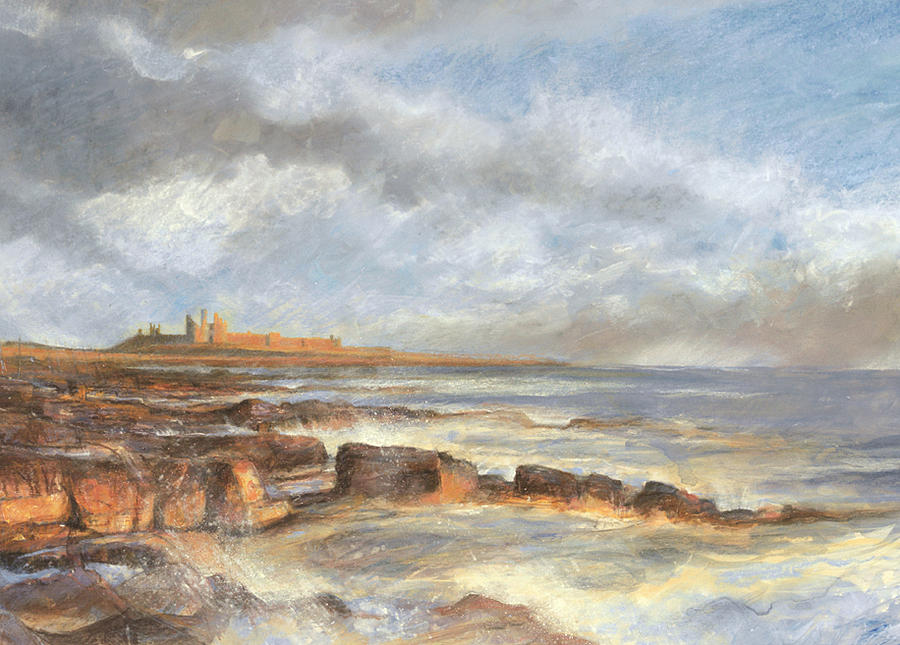 Dunstanburgh Castle Painting by Peter Phillips | Fine Art America