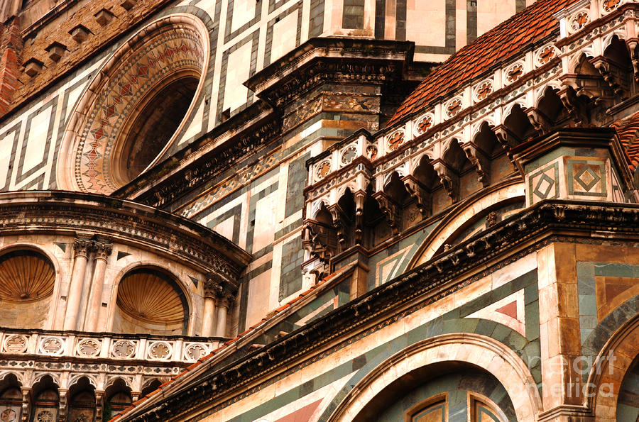 Duomo Florence Detail 2 Photograph by Bob Christopher