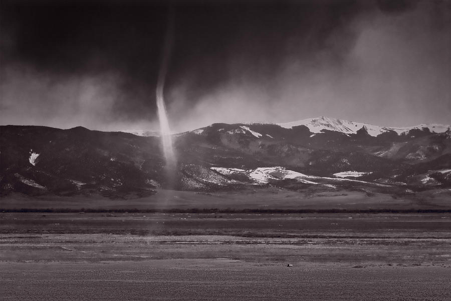 Mountain Photograph - Dust Devil Over San Luis Valley Colorado by Steve Gadomski