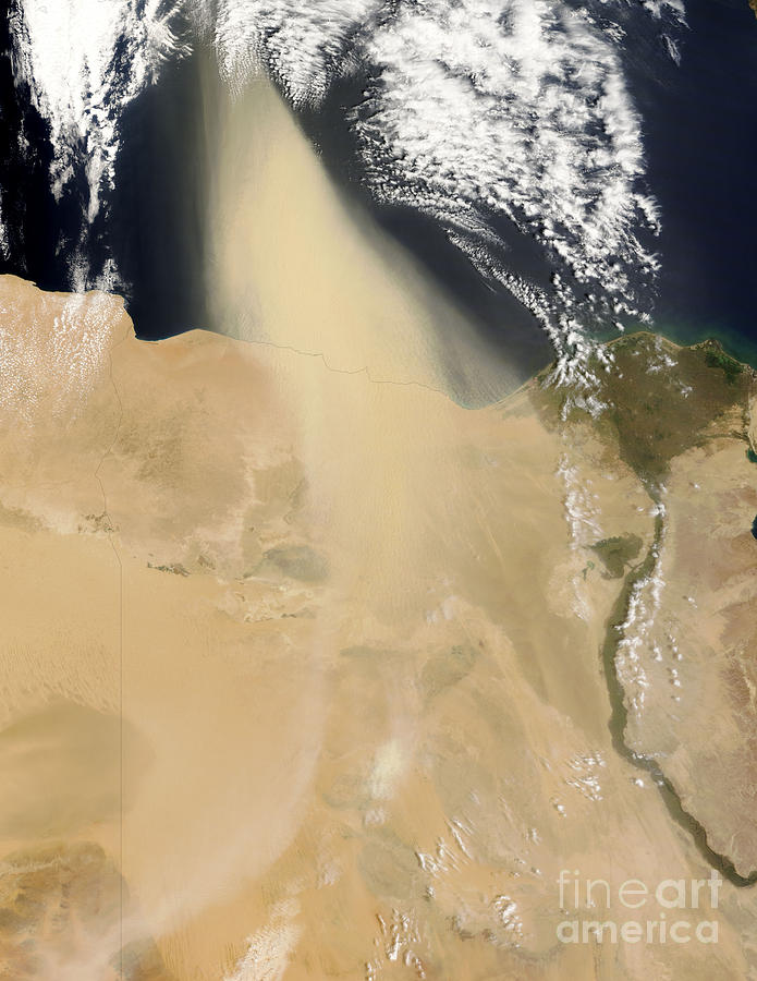 Dust Plume Off Coast Of Egypt Photograph by Nasa