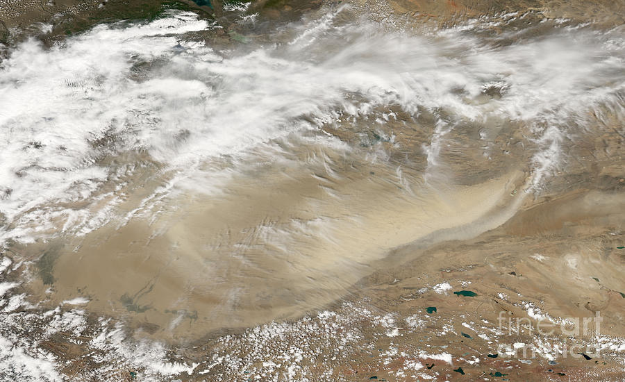 Dust Storm In The Taklimakan Desert Photograph by Nasa