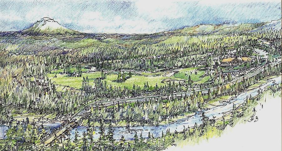 Dyer Mountain Resort 1 Drawing by Andrew Drozdowicz