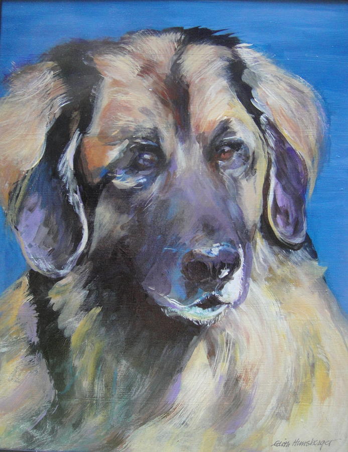 Dog Painting - Dylan Leonberger by Edith Hunsberger